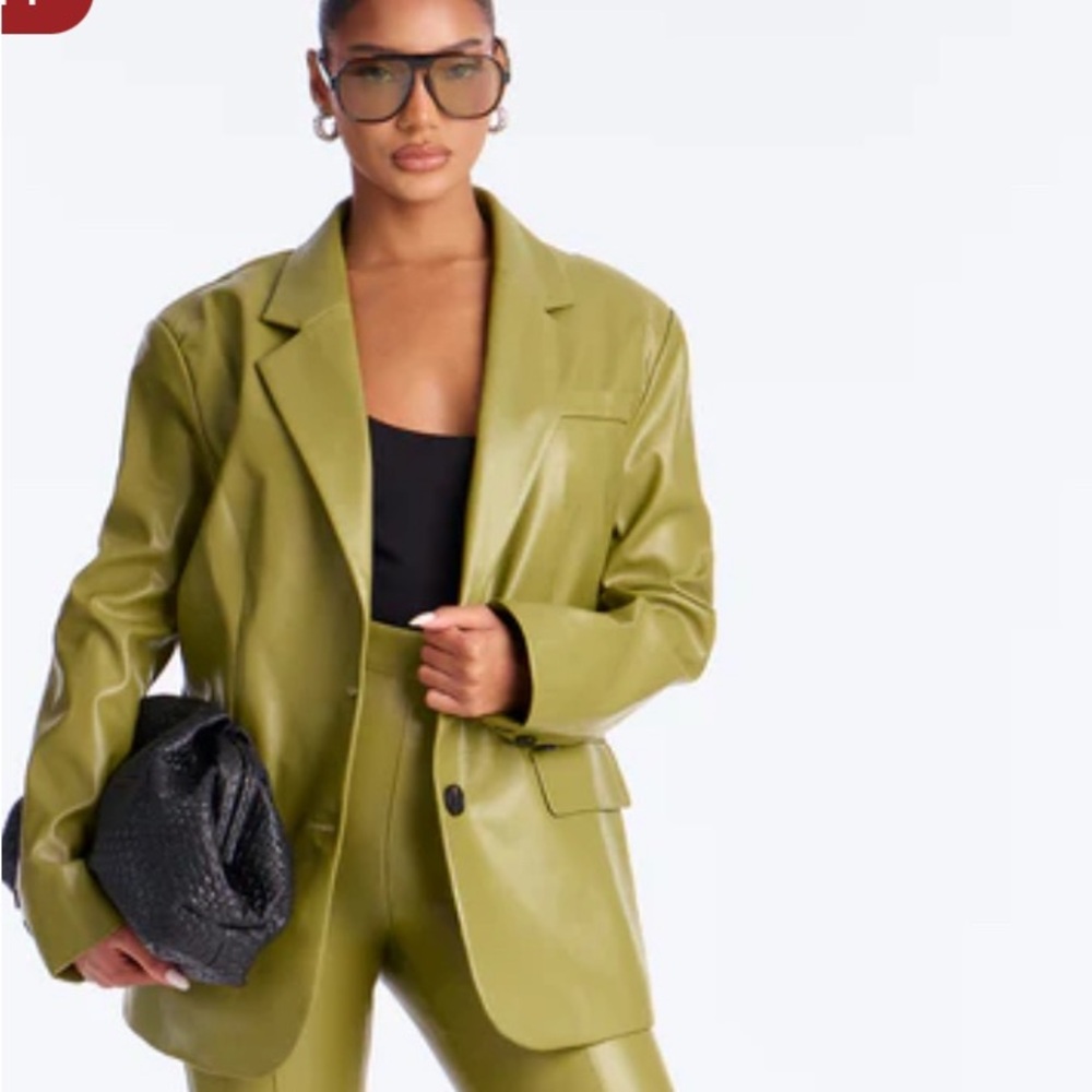 Fernanda Faux Leather Blazer